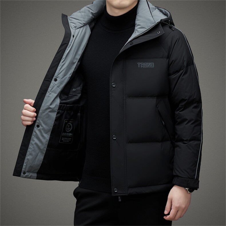 DJ23YR9923钱塘2020-3冬季厚款新款休闲连帽中年男士羽绒服P305，男装羽绒服，钱塘207-3