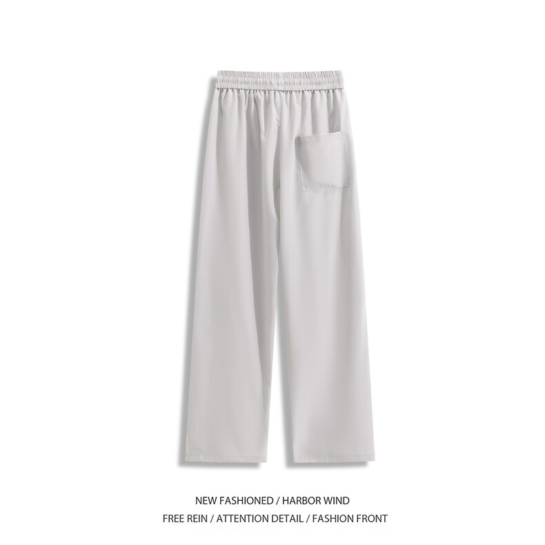 抖音品质夏季新款美式三条杠宽松冰丝裤B315-K25662-特p35控68,男装休闲裤,电商B315