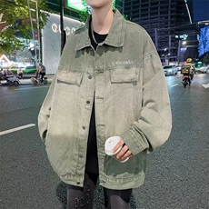 美式情侣牛仔外套春秋季新款渐变上衣宽松痞帅工装夹克男JK1170，男装夹克，星座1116A-1（原606A）