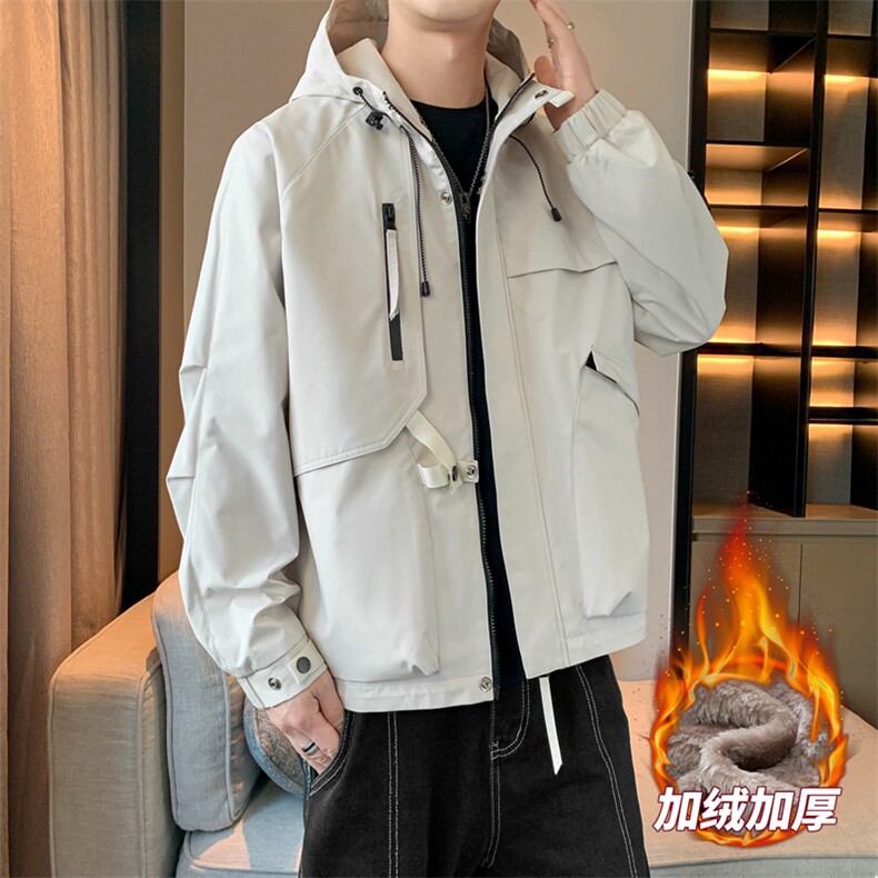 加绒加厚夹克外套男冲锋衣男士休闲工装轻户外JK136-P88加绒P98,男装夹克,星座308B-2