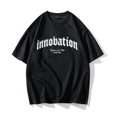 白底DX512P30港风重磅麂皮绒短袖美式高街t恤男大码半袖男，男装T恤，星座1204-3