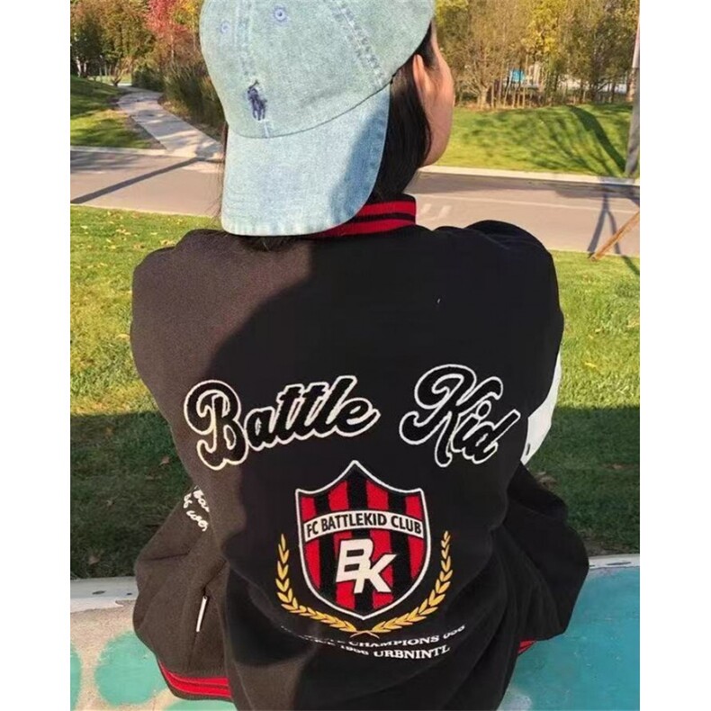 印花春秋徽章拼接皮袖男女情侣撞色棒球服外套潮宽松夹克J835,男装夹克,星座1116A（原606A-3）