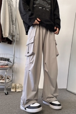 8XL-M特大码冰丝裤男美式工装裤高腰垂感宽松防晒阔腿裤K962P45，男装防晒衣，电商D206-1