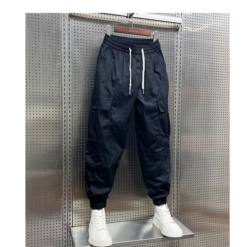 夏季工装裤男潮牌宽松休闲束脚九分裤哈伦秋季痞帅卡其色裤子男款,男装休闲裤,电商B212（原钱塘6029）
