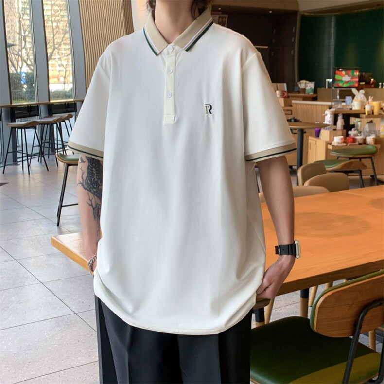 夏季简约百搭潮流半袖Polo衫男翻领刺绣短袖T恤上衣 T1481-P28图片