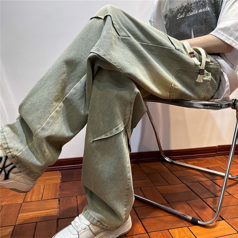 k1077-p55-控78  现货宽松拉链cleanfit牛仔裤马丁靴黑暗图片