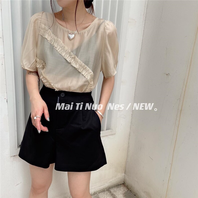 木耳边小衫，女装，麦缇诺