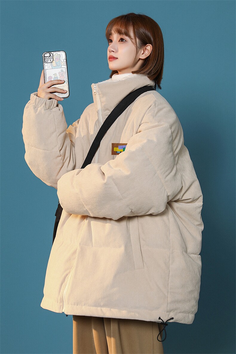 中性风秋冬新款加绒加厚灯芯绒立领棉服外套MY6249P125控158,男装棉衣,电商A268