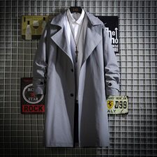 网格秋季时尚英伦风中长款风衣男秋季时尚外套FY92-p115限138，男装风衣，电商A089-1