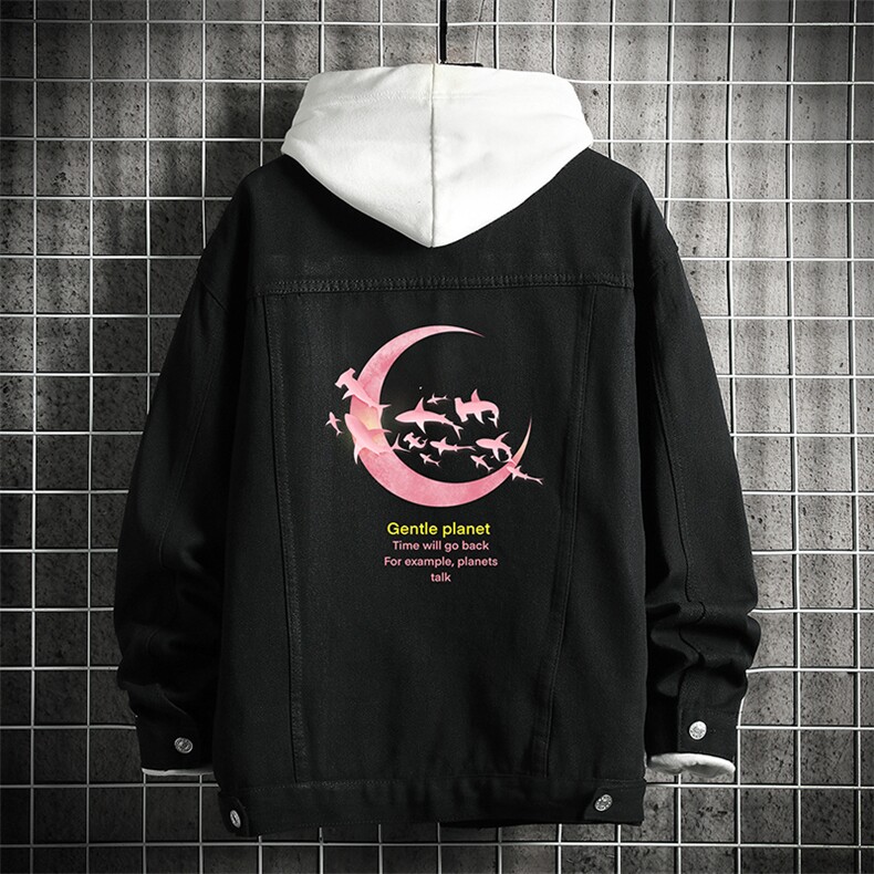 牛仔夹克男大码牛仔外套男茄克 NJ77209-P60 加绒款-P75图片