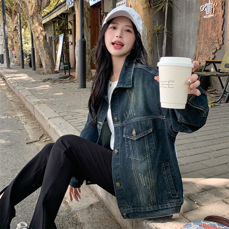新款现货主推牛仔外套9872-P125-K178,女装短外套,2C129
