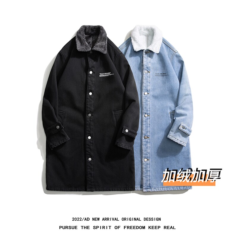JK645J-p98-限价138M-5XL 网格现货羊羔毛牛仔棉衣大码CITYBOY图片