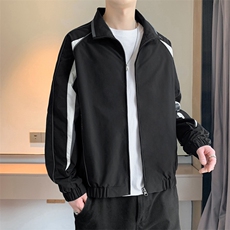 潮牌美式撞色拼接运动立领外套男宽松百搭夹克JK01572-P73，男装夹克，星座308B-2