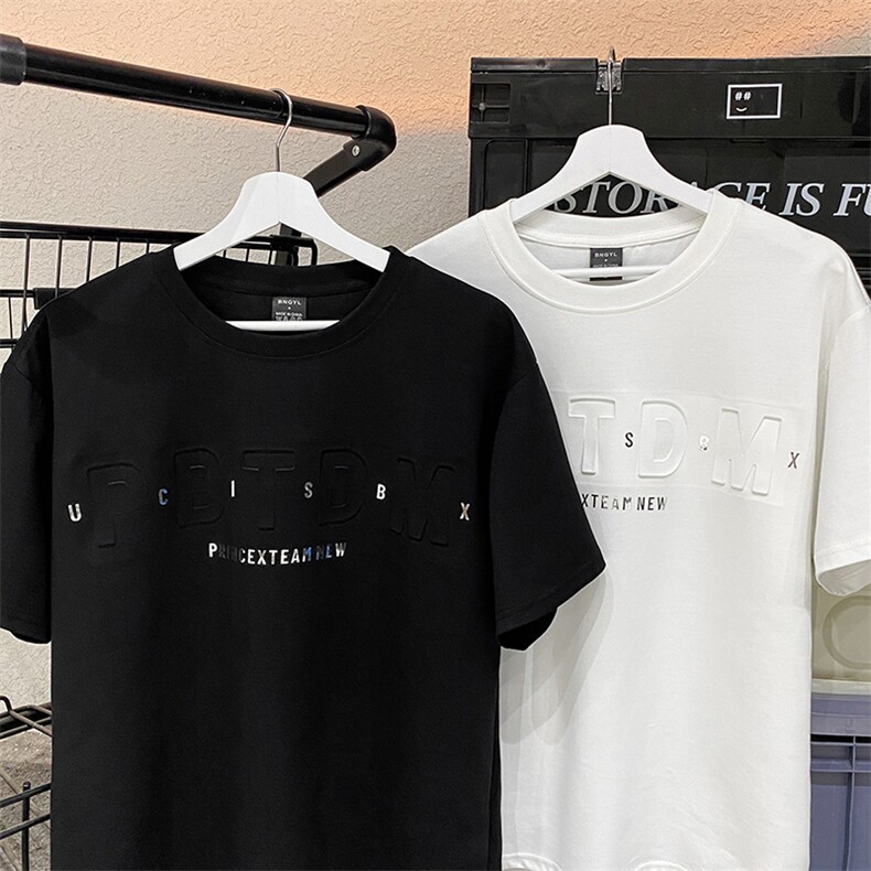 t恤男生美式短袖夏季潮牌五分袖TT236-P42，男装T恤，星座308B-2