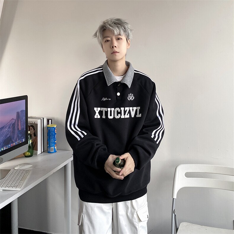 现货-潮牌美式polo领卫衣男春季新款刺绣上衣218-7-Y106-P75-控98,男装卫衣,星座218-7