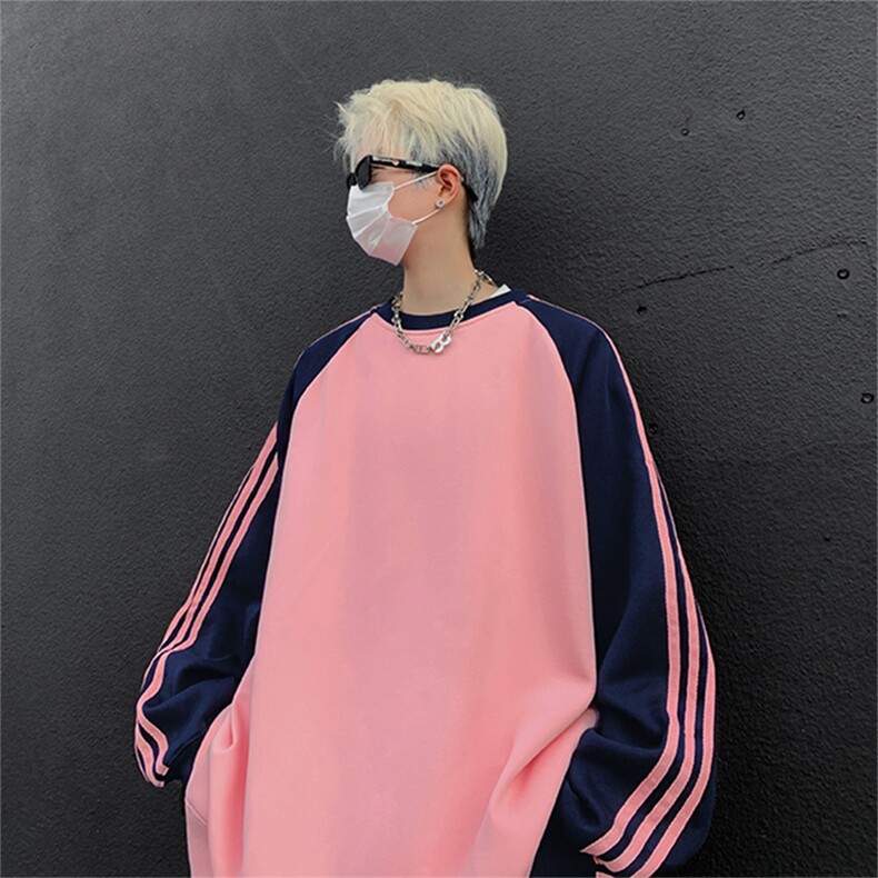 抖音得物高品质重磅全棉二开支持退换360克宽松插肩织带卫衣CM07,男装卫衣,电商A486