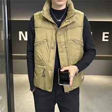 马甲冬季新款潮流立领假虎保暖背心男士外穿坎肩YR58151-P110，男装背心/马甲，电商A413