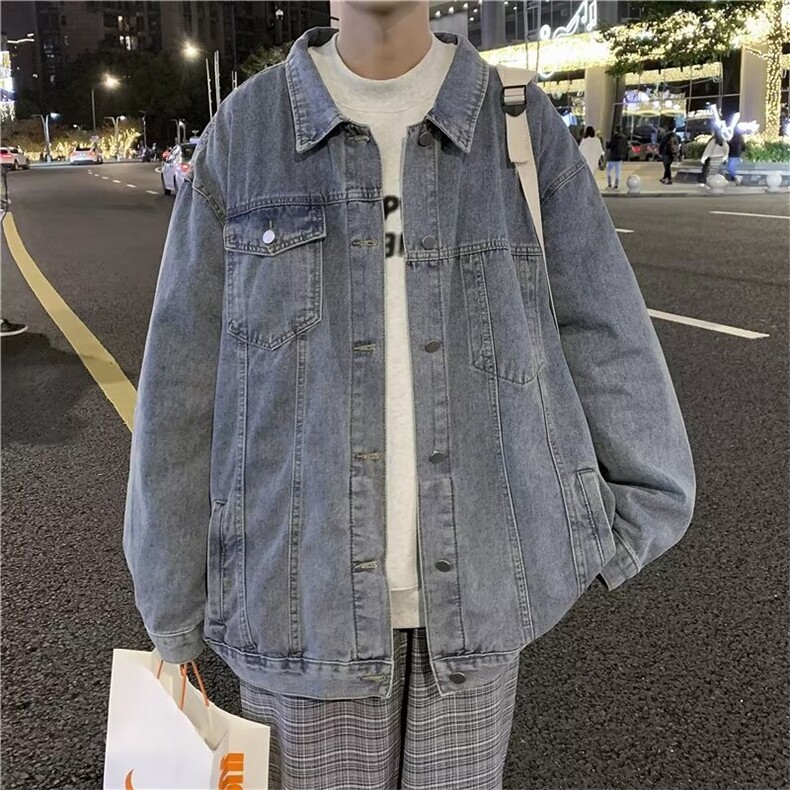 牛仔外套男女韩版宽松学生潮牌复古百搭bf工装夹克上衣WJ266-p65,男装夹克,星座1008