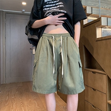 日系cityboy工装短裤男女休闲夏季复古大码阔腿五分裤子JN21-P35，男装牛仔裤，星座1008