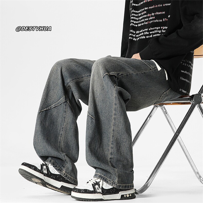 2025秋季新款现货松紧腰设计感牛仔裤M-5XL-NZ8568-特P40，男装牛仔裤，星座417-1（原电商B245）