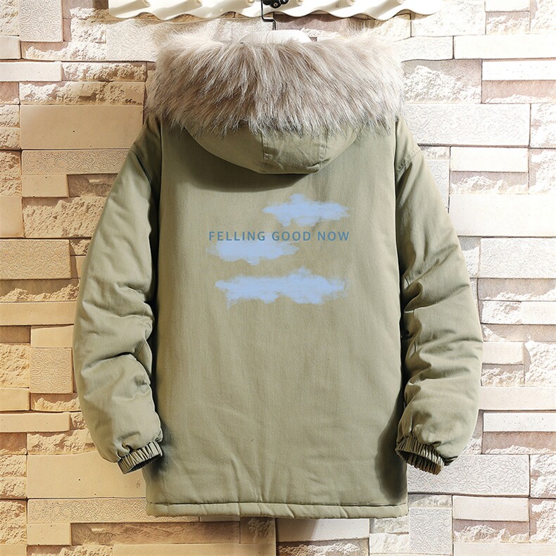 MM48143-P130冬季大毛领衣男士大码加厚袄男服网格挂拍,男装棉衣,电商A040A
