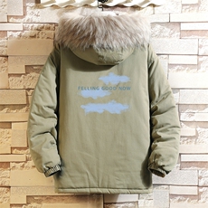 MM48143-P130冬季大毛领衣男士大码加厚袄男服网格挂拍，男装棉衣，电商A040A