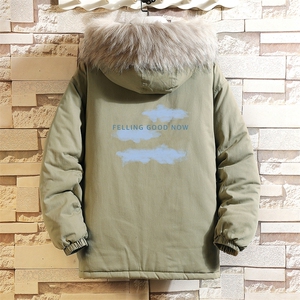 MM48143-P130 冬季大毛领衣男士大码加厚袄男服 网格挂拍图片