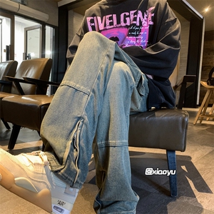 XZ616 秋冬季新款美式炸街设计感拉链牛仔长裤 TY967 P65控78图片