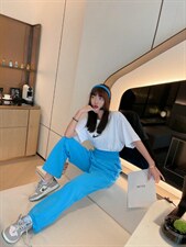 高腰卫裤～粉色，蓝色，绿色～SML，女装休闲裤，LOVELS