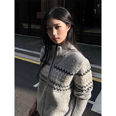 现货费尔岛针织开衫宽松休闲慵懒风毛衣M9824特P60，男装针织衫/毛衣，星座205-3
