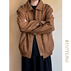 现货-春秋美式复古皮衣男潮牌街头时尚外套皮夹克-AP23064-P105，男装夹克，电商A351