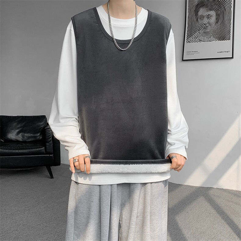8XL-M德绒羊羔绒背心男加绒加厚保暖内搭坎肩马甲打底衫BR001P30,男装背心/马甲,电商B312