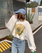 初夏新款Michigan神灯短款卫衣，女装卫衣/绒衫，Dalnim