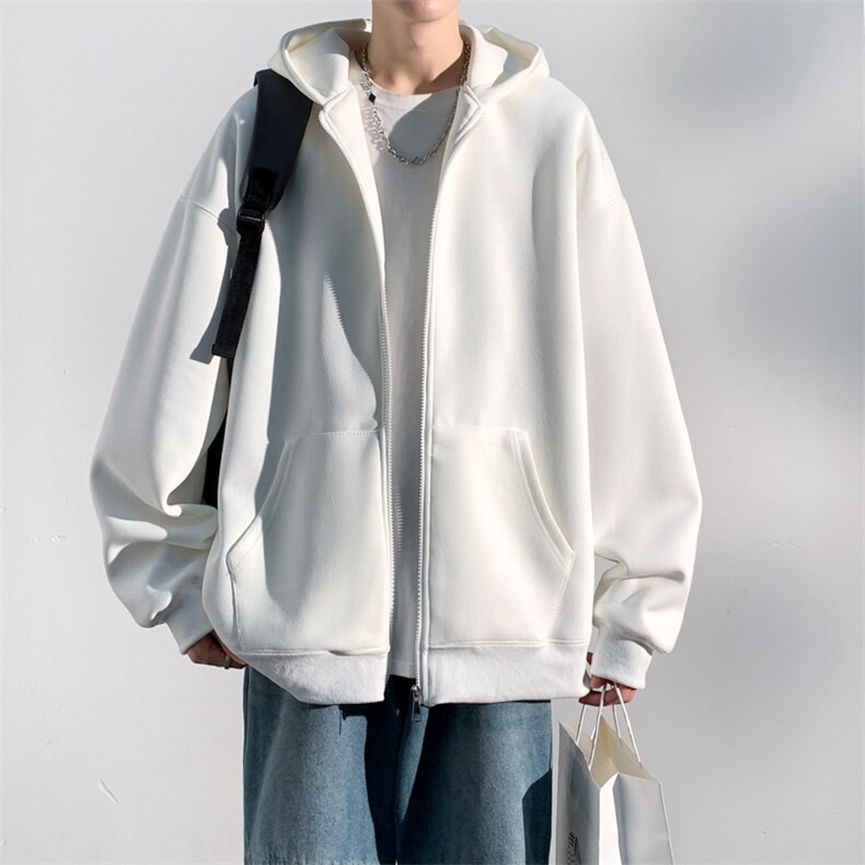 抖音420克重磅华棉复合纯色开衫卫衣DY05-P50,男装卫衣,电商A036A