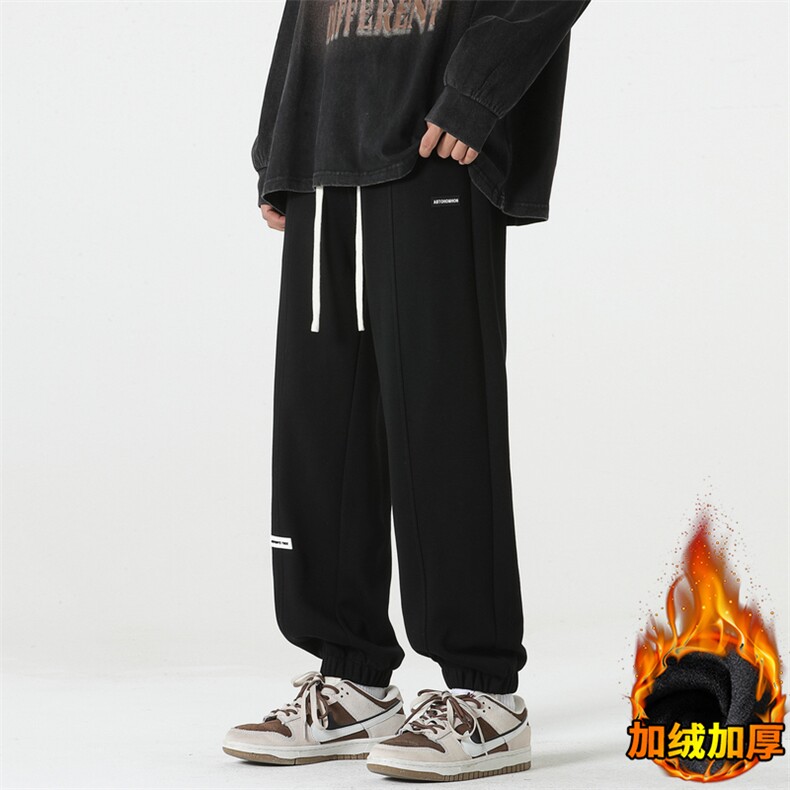 高品质加绒加厚针织立体腰运动休闲男裤卫裤宽松A068-SSK58-TP55图片