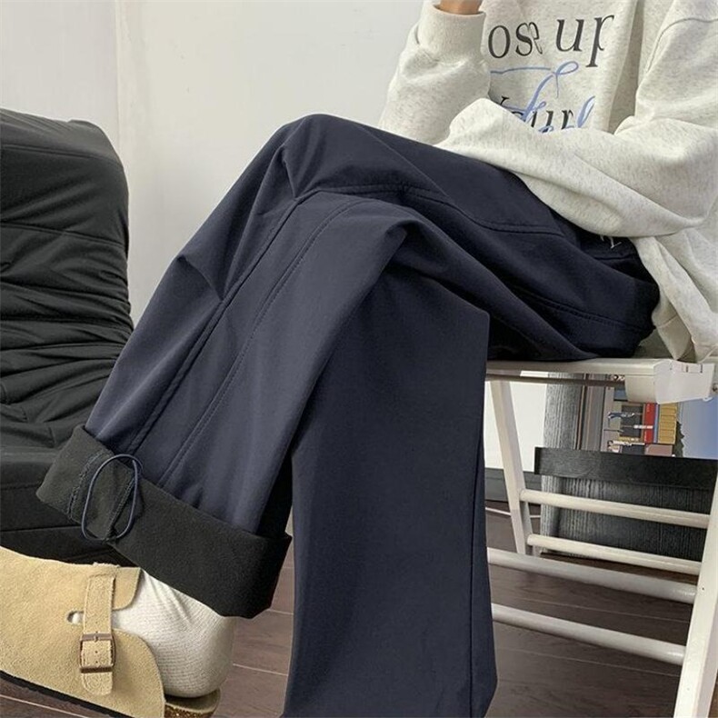 潮长裤百搭宽松型潮流时尚潮牌纯色休闲裤工装裤男加绒加厚,男装休闲裤,星座506A