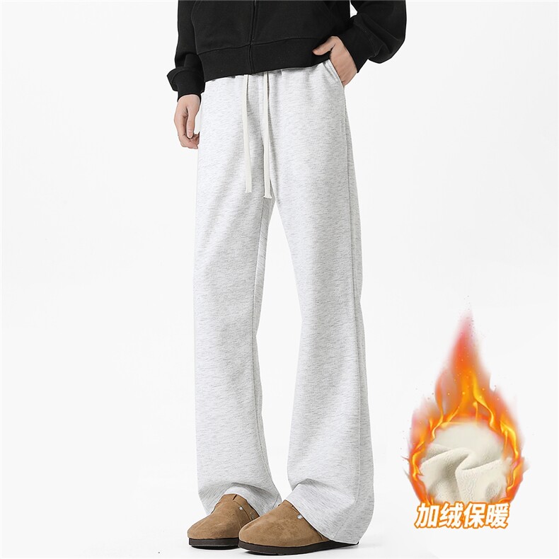 秋冬季垂感显瘦加绒保暖微喇斜切弯刀百搭潮时尚休闲裤25109-P39,男装棉衣,电商B306