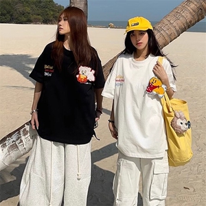 万针全刺绣工艺抖音得物高品质260克重磅纯棉双纱美式高街短袖T恤图片