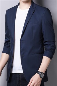 2023秋季新款男士上衣中年商务休闲时尚百搭男装长袖西服外套图片