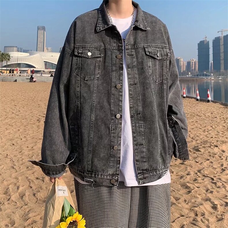 ins潮牌工装牛仔夹克男春秋季宽松JK456P60,男装夹克,星座1116-2