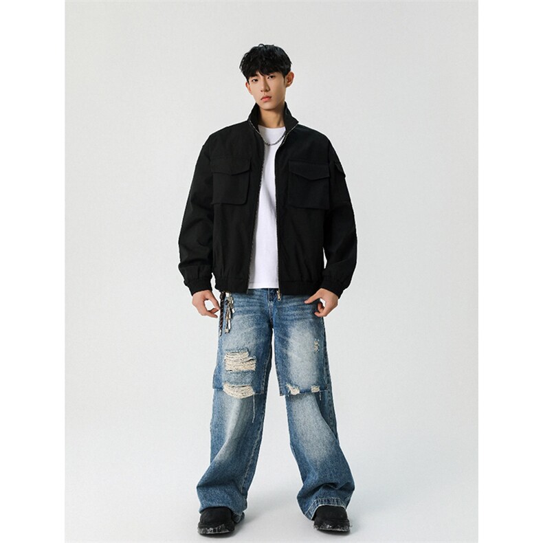 美式bomber工装飞行员夹克外套男款春秋高级感cleanfit三防骑兵服,男装夹克,星座213