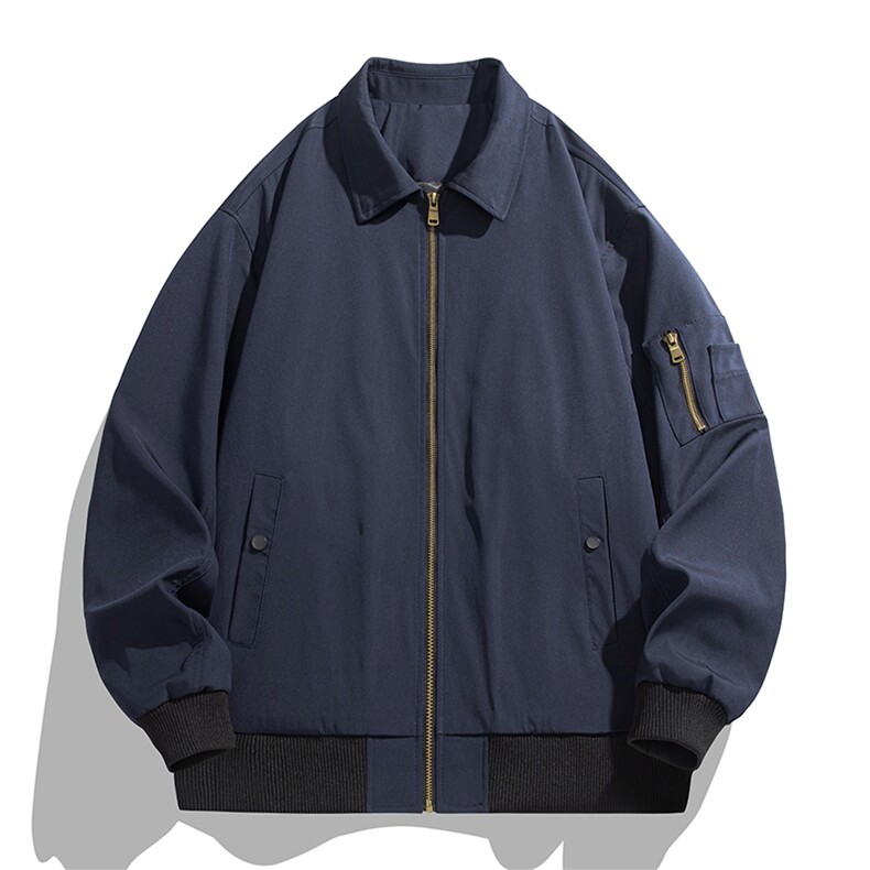 新款春秋美式宽松痞帅翻领飞行夹克复古百搭工装外套男士6185-P50,男装夹克,星座1403A
