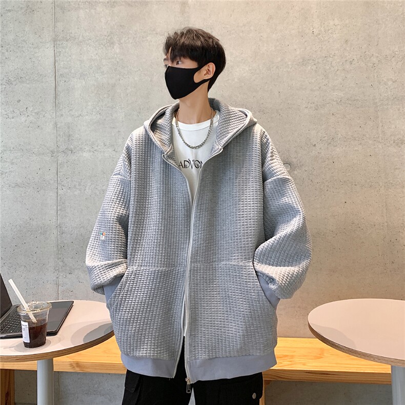 380克玉米格华夫格定制面料卫衣男95%聚酯纤维5%氨纶WY77063P75控,男装卫衣,星座227-7