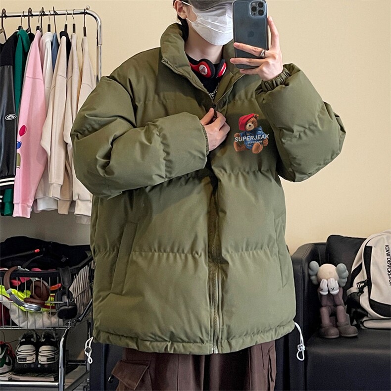 抖音品质美式潮流字母印花高街INS宽松棉服JK23546特批65控108,男装棉衣,星座605(原A050)