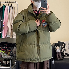 抖音品质美式潮流字母印花高街INS宽松棉服JK23546特批65控108，男装棉衣，星座605(原A050)