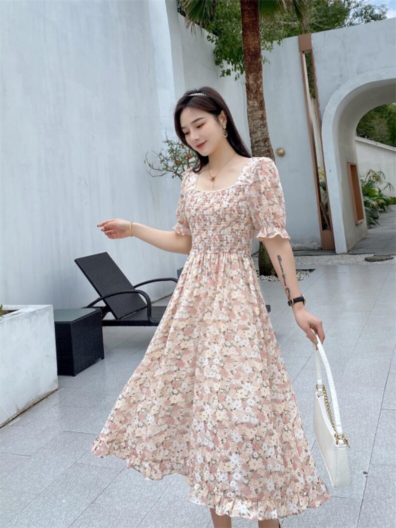 夏季新款碎花连衣裙，女装连衣裙，锦心绣