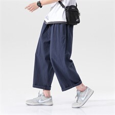2023春季新款无影墙亚麻运动九分裤阔腿宽松直筒休闲裤K2831-P30，男装休闲裤，电商A082