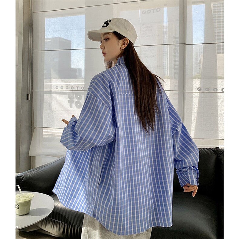港风衬衫高级感设计耐磨格子衬衫休闲百搭MD-H531-特批55控89图片