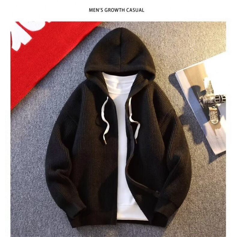 MM276-P58新款休闲连帽慵懒风毛衣针织开衫外套,男装针织衫/毛衣,星座617A-2