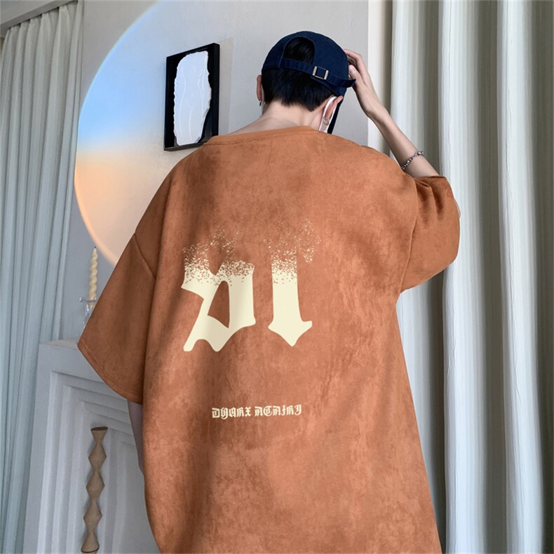 2024夏季新款麂皮绒圆领短袖T恤RT432-特P19控38,男装T恤,电商B370